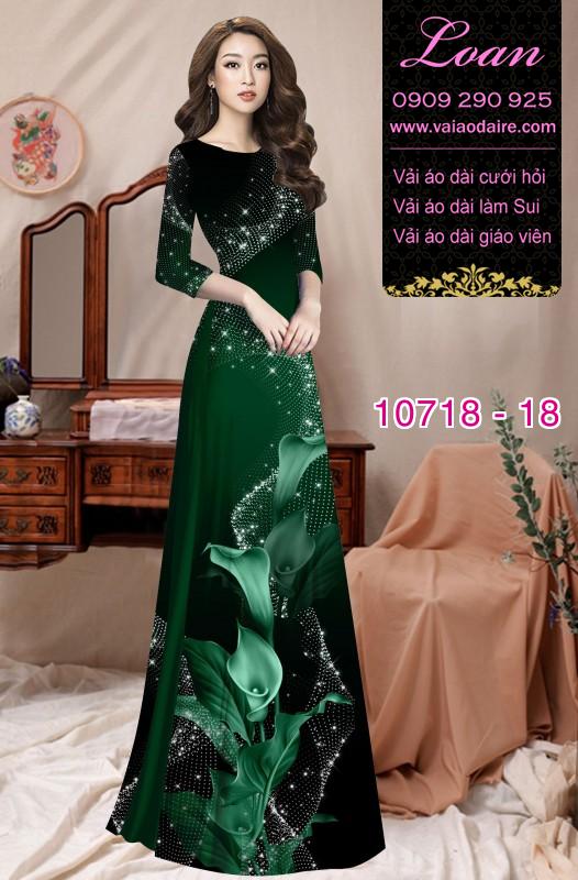 Vải áo dài hoa 3D