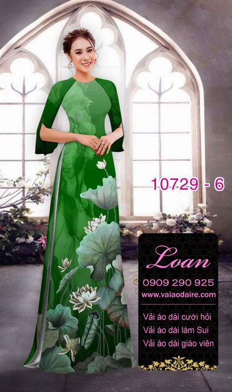Vải áo dài hoa sen đẹp