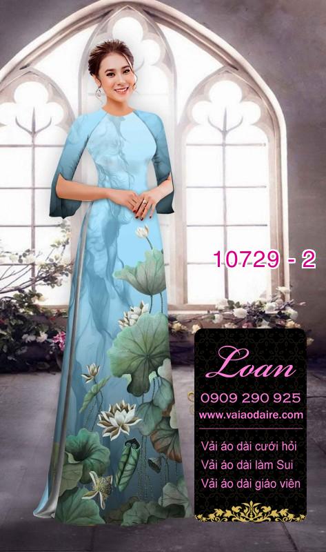 Vải áo dài hoa sen đẹp