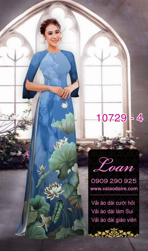 Vải áo dài hoa sen đẹp