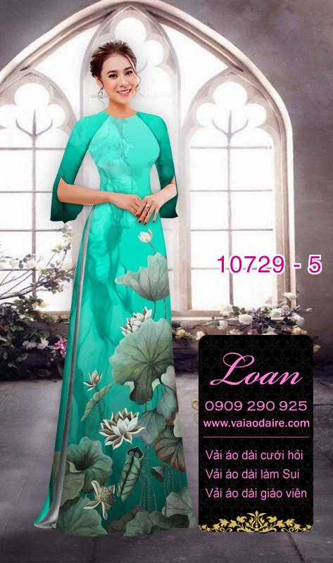 Vải áo dài hoa sen đẹp