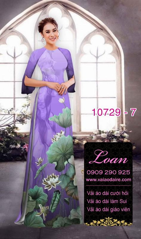 Vải áo dài hoa sen đẹp