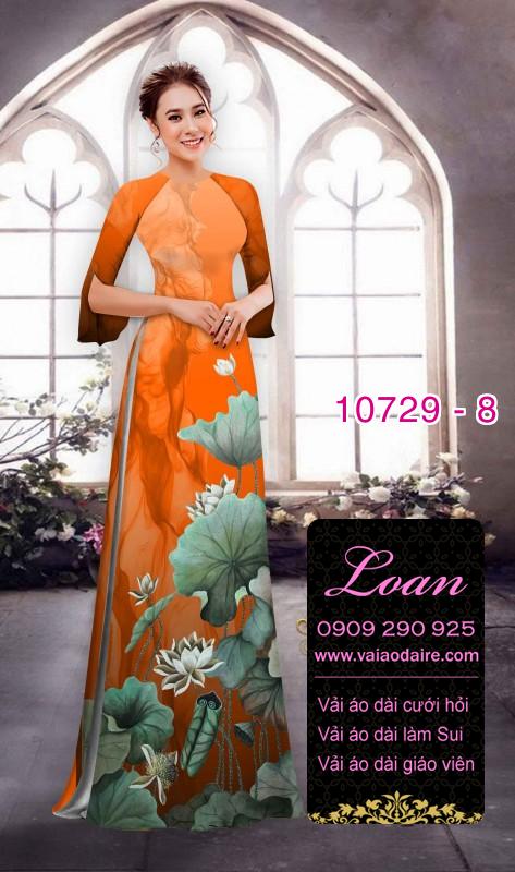 Vải áo dài hoa sen đẹp