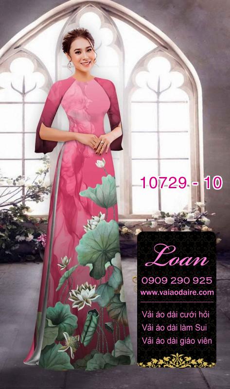Vải áo dài hoa sen đẹp
