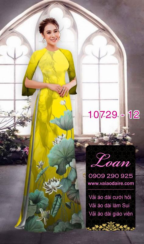 Vải áo dài hoa sen đẹp