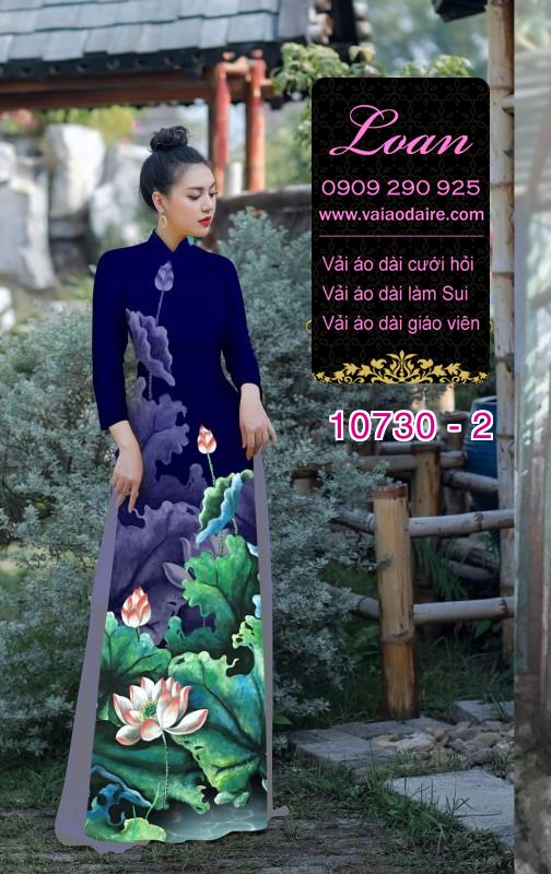 Vải áo dài hoa sen đẹp