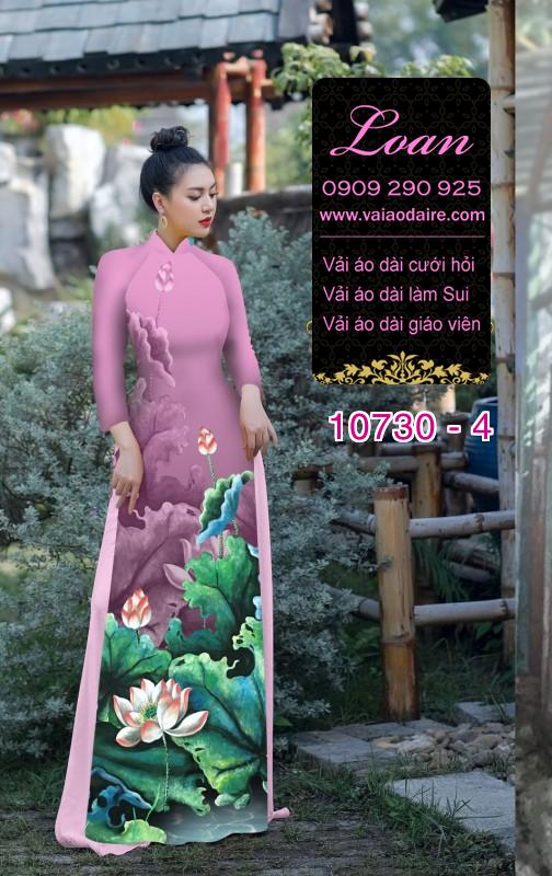 Vải áo dài hoa sen đẹp