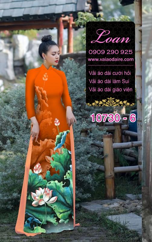 Vải áo dài hoa sen đẹp