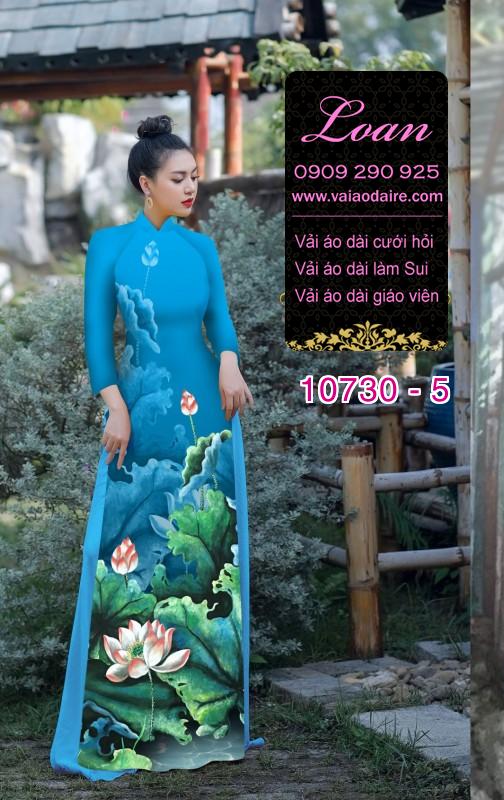 Vải áo dài hoa sen đẹp
