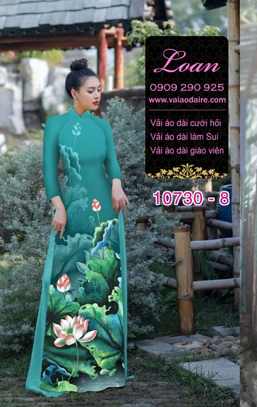 Vải áo dài hoa sen đẹp