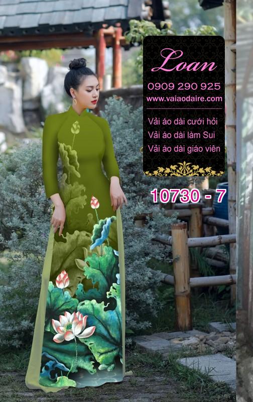 Vải áo dài hoa sen đẹp