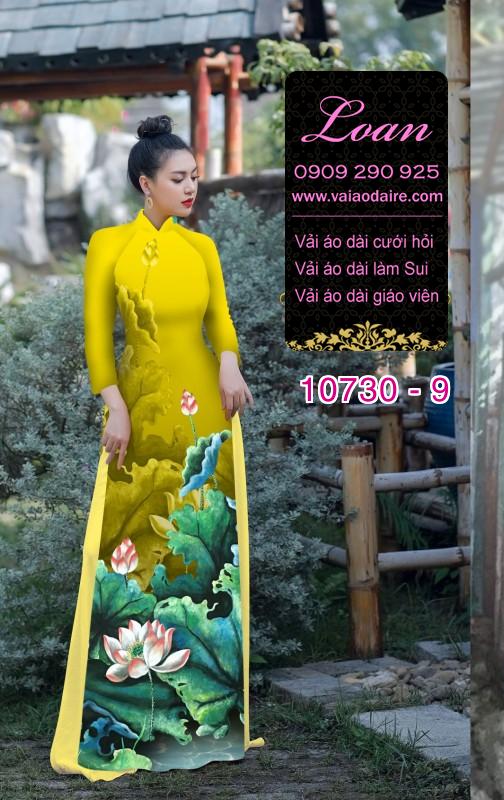 Vải áo dài hoa sen đẹp