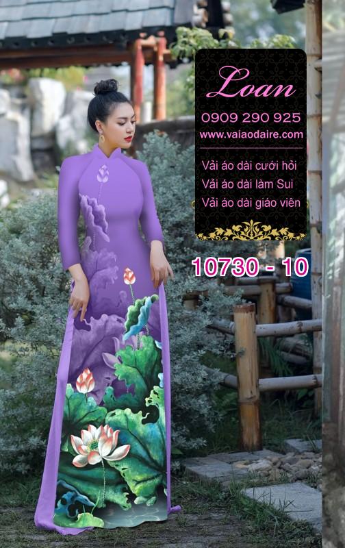 Vải áo dài hoa sen đẹp