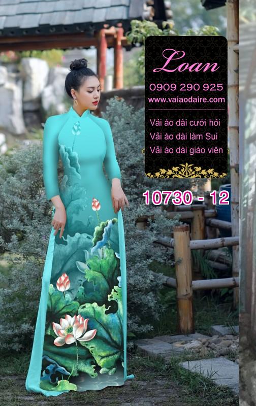 Vải áo dài hoa sen đẹp