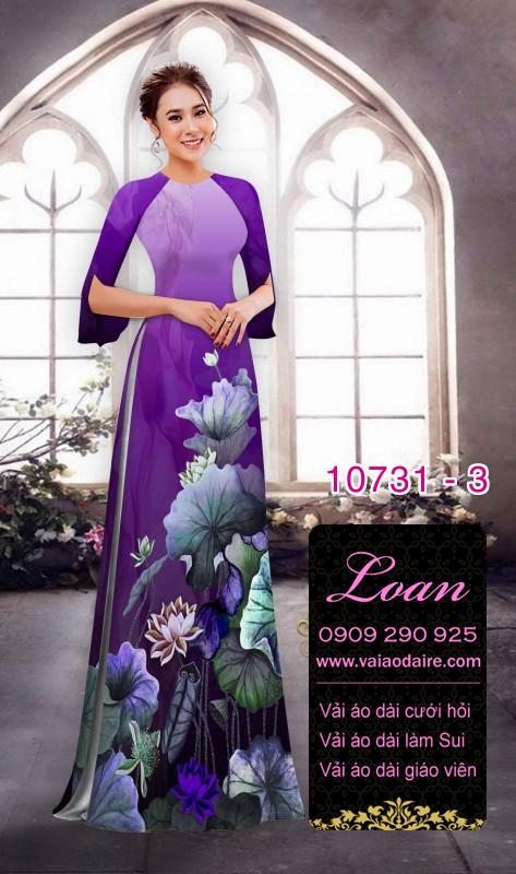Vải áo dài hoa sen đẹp