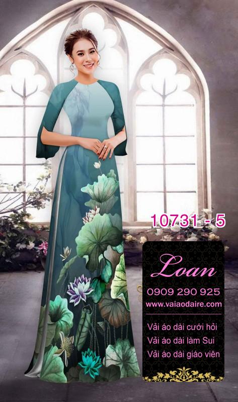 Vải áo dài hoa sen đẹp