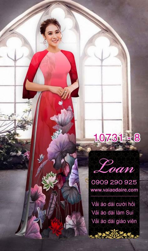 Vải áo dài hoa sen đẹp