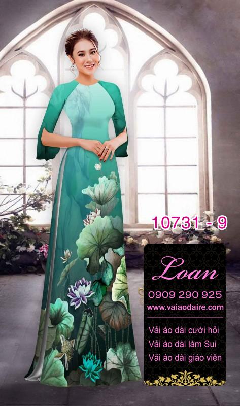 Vải áo dài hoa sen đẹp