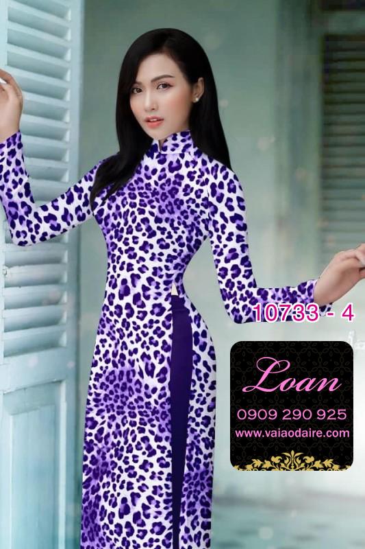 Vải áo dài hình da beo