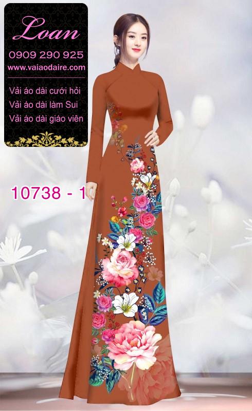 Vải áo dài hoa 3D
