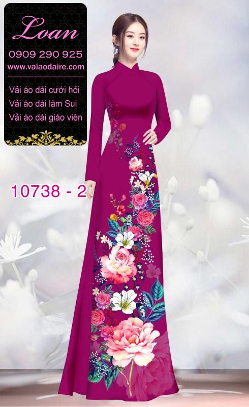 Vải áo dài hoa 3D