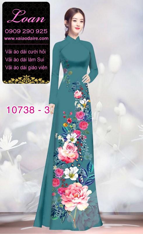 Vải áo dài hoa 3D