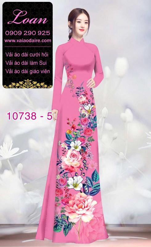Vải áo dài hoa 3D