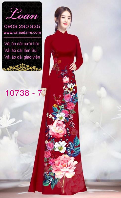 Vải áo dài hoa 3D