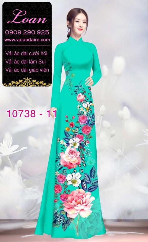 Vải áo dài hoa 3D