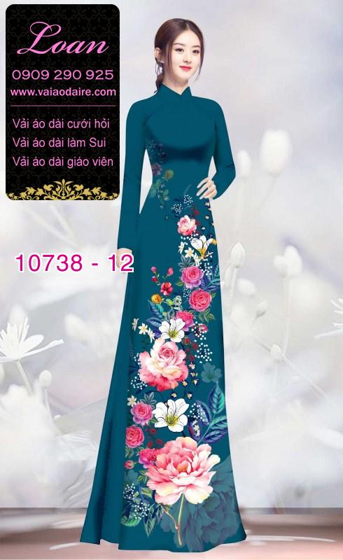 Vải áo dài hoa 3D
