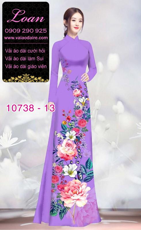 Vải áo dài hoa 3D