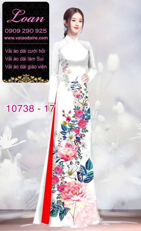 Vải áo dài hoa 3D