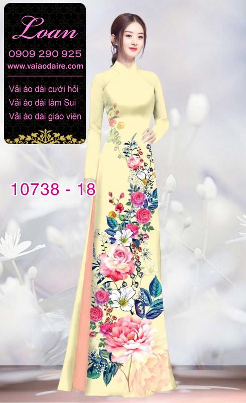Vải áo dài hoa 3D
