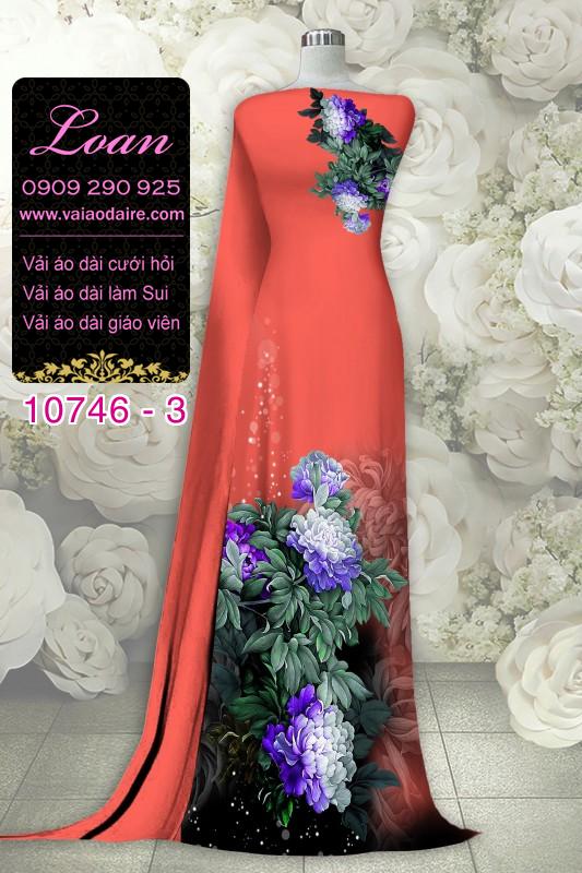 Vải áo dài hoa 3D