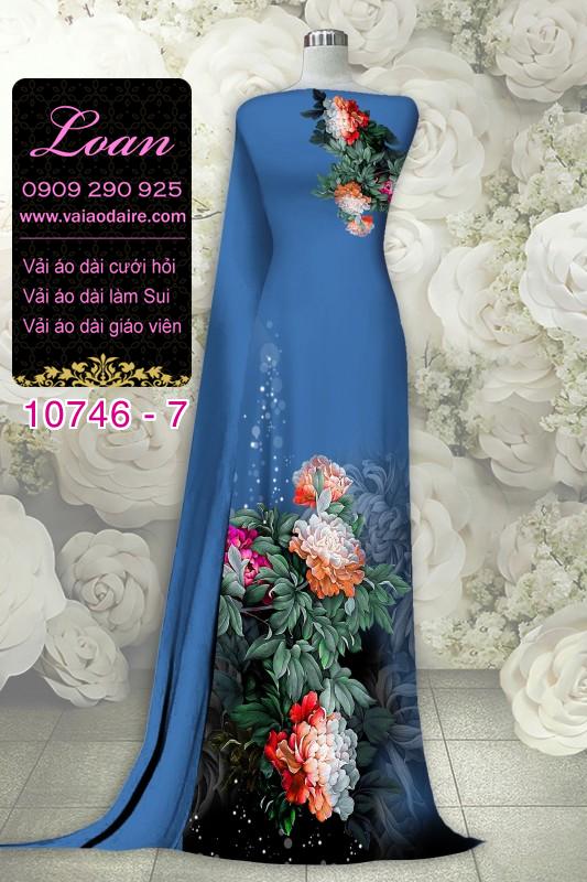 Vải áo dài hoa 3D