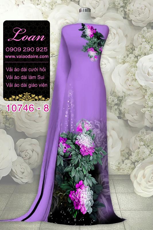 Vải áo dài hoa 3D