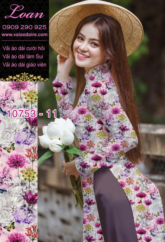 Vải áo dài hoa nhí