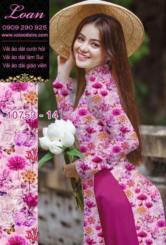 Vải áo dài hoa nhí