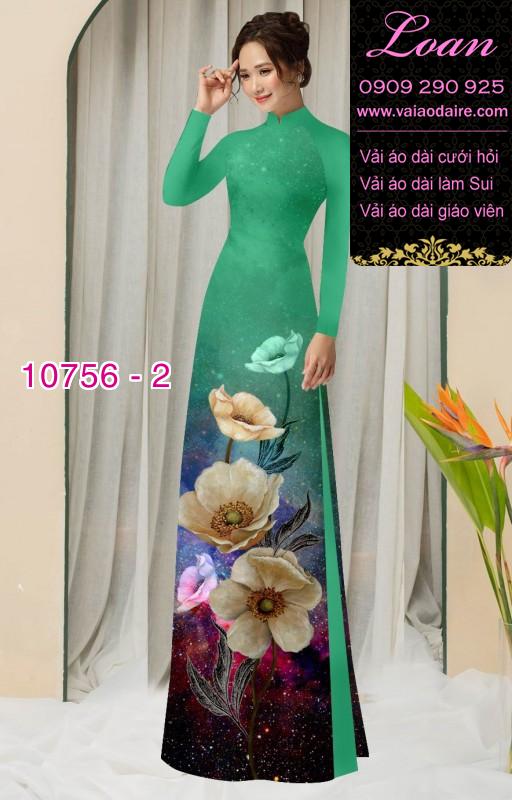 Vải áo dài hoa 3D