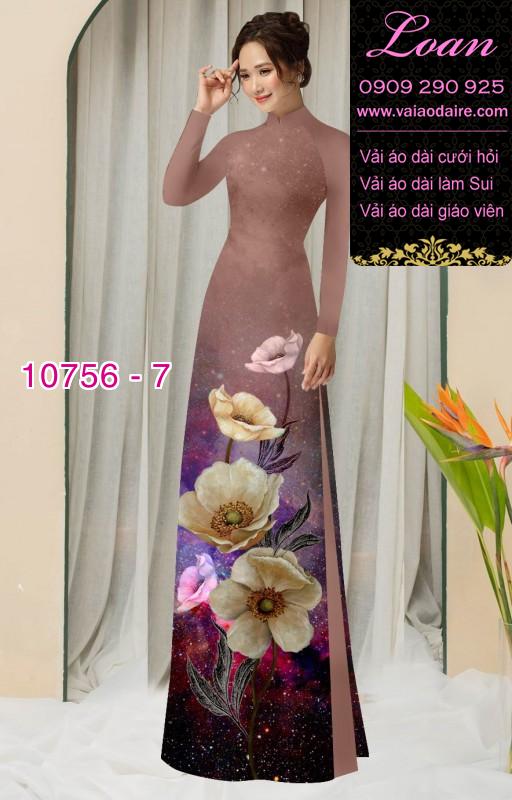 Vải áo dài hoa 3D