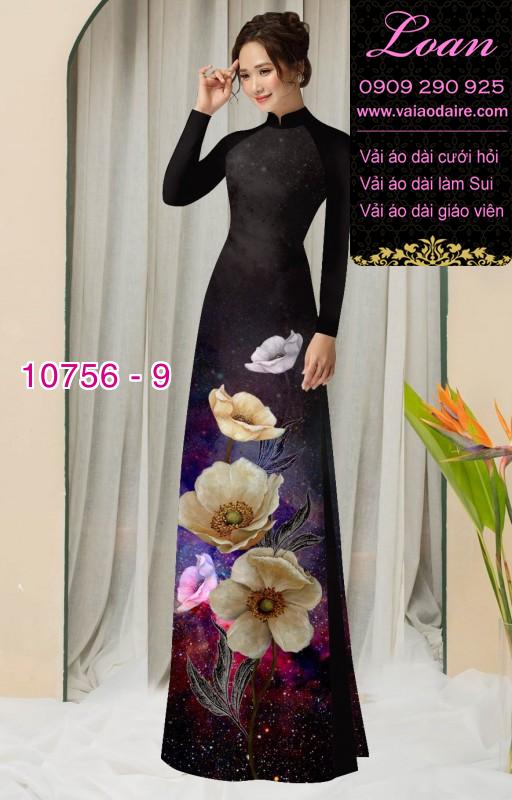 Vải áo dài hoa 3D