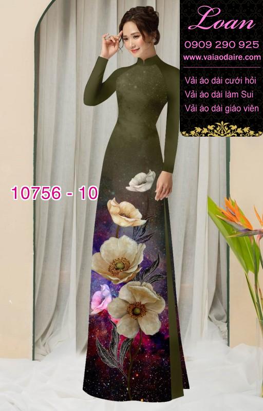 Vải áo dài hoa 3D