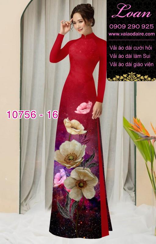 Vải áo dài hoa 3D