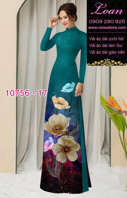 Vải áo dài hoa 3D