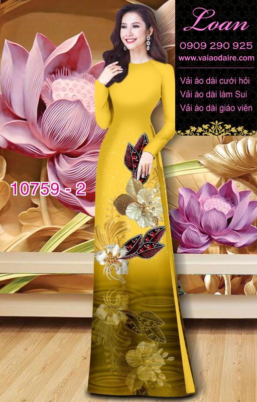 Vải áo dài hoa 3D