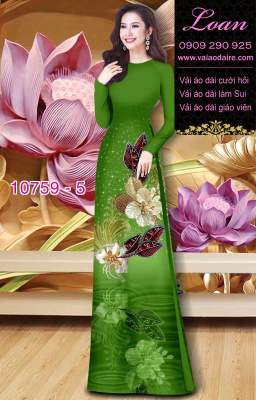 Vải áo dài hoa 3D