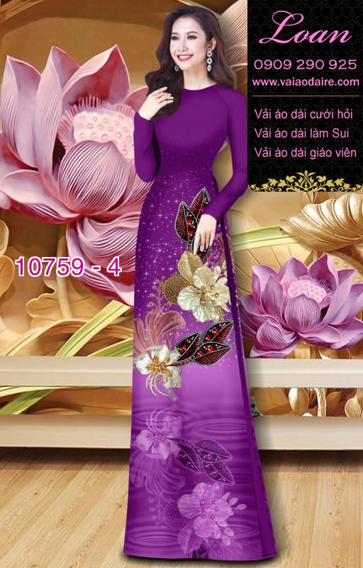 Vải áo dài hoa 3D