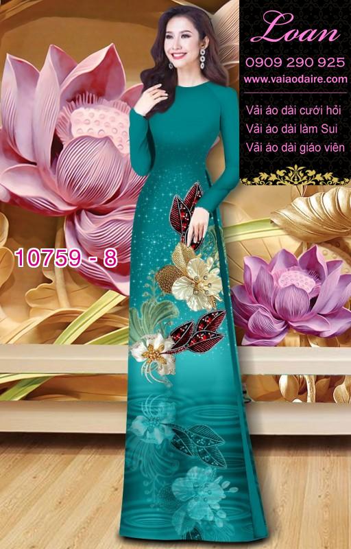 Vải áo dài hoa 3D