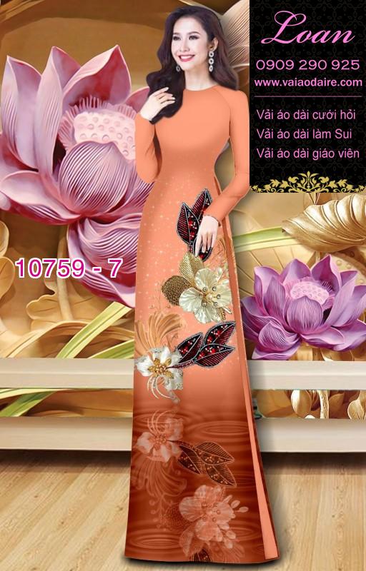 Vải áo dài hoa 3D