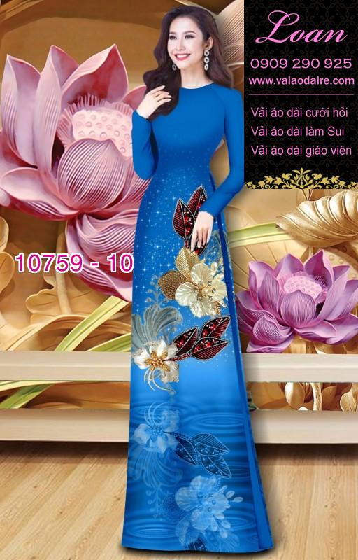 Vải áo dài hoa 3D